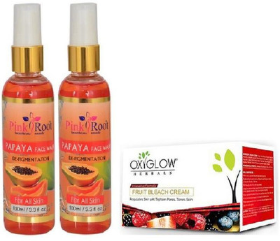

Pink Root PAPAYA FACE WASH 2 PCS WITH FRUIT BLEACH 50GM(Set of 3)