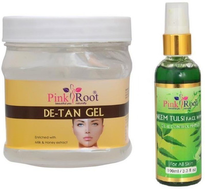 

Pink Root DE-TAN GEL 500GM WITH NEEM FACE WASH 100ML(Set of 2)