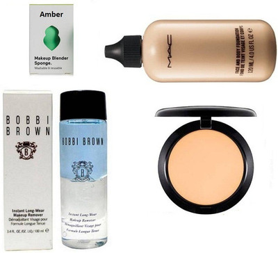 

Amber Sponge Puff, Face and body Foundation, Compact & Instant Long Wear Makeup Remover(Set of 4)