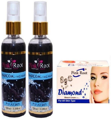 

Pink Root CHARCOAL FACE WASH 2 PCS WITH DIAMOND BLEACH 43GM(Set of 3)