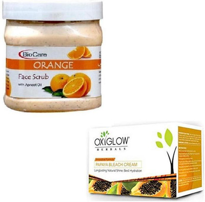 

Biocare ORANGE SCRUB 500GM WITH PAPAYA BLEACH 50GM(Set of 2)