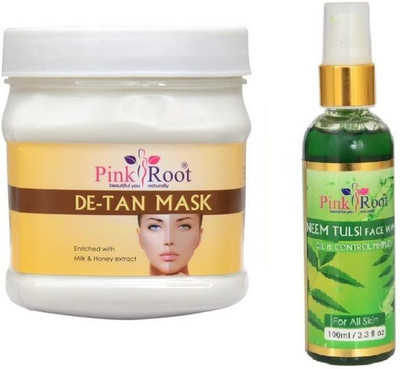

Pink Root DE-TAN MASK 500GM WITH NEEM FACE WASH 100ML(Set of 2)