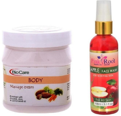 

Pink Root FACE WASH 100ML WITH BIOCARE BODY MASSAGE CREAM 500GM(Set of 2)