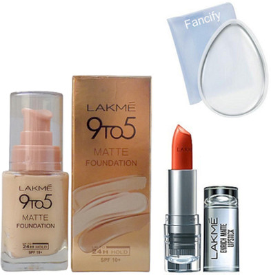 

Fancify Silicon puff & Matte Foundation & Enrich Matte Lipstick(Set of 3)