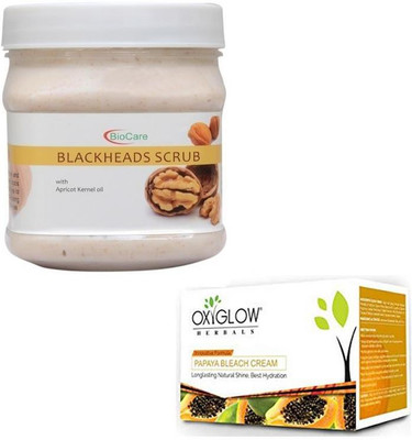 

Biocare BLACKHEADS SCRUB 500GM WITH PAPAYA BLEACH 50GM(Set of 2)