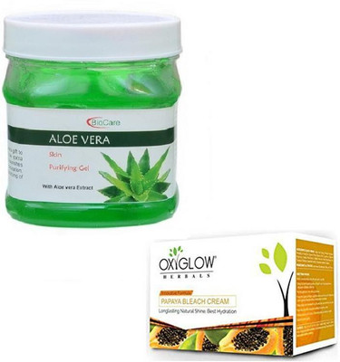 

Biocare ALOEVERA GEL 500GM WITH PAPAYA BLEACH 50GM(Set of 2)