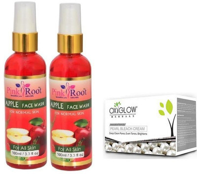 

Pink Root APPLE FACE WASH 2 PCS WITH PEARL BLEACH 50GM(Set of 3)