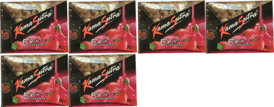 KamaSutra EXCITE STRAWBERRY PACK OF 6 Condom(Set of 6, 18S)