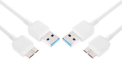 

Deals Destination (Pack of 2) USB 3.0 A to Micro B for External Hard Disk Drives Network Cable(Compatible with Mobile, Laptop, Tablet, Mp3, Gaming Device, White)