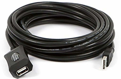 

Ultima Cords & Cables USB 2.0 Type A Male to A Female Active Extension/Repeater Cable Power Cord(Compatible with Printer, Speaker, Scanner, Black)