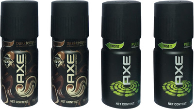 

AXE 2 DARK TEMPTATION , 2 PULSE (PACK OF 4) Deodorant Spray - For Men(600 ml, Pack of 4)