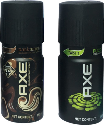 

AXE DARK TEMPTATION , PULSE (PACK OF 2) Deodorant Spray - For Men(300 ml, Pack of 2)