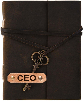 Rjkart CEO embossed Leather Cover Diary With Key Lock A5 Diary Unruled 200 Pages(CEO)