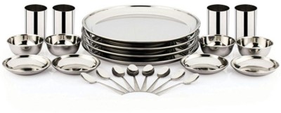 Pigeon Pack of 24 Stainless Steel Sparkle Dinner Set(Steel)