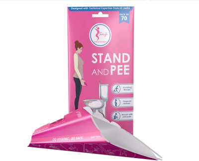

Sanfe Pack of 70 Stand and Pee | Intimate Women Care Kit | Disposable Portable Urination Funnel for Female | Travel Hygiene Kit Disposable Female Urination Device(Pink, Pack of 70)