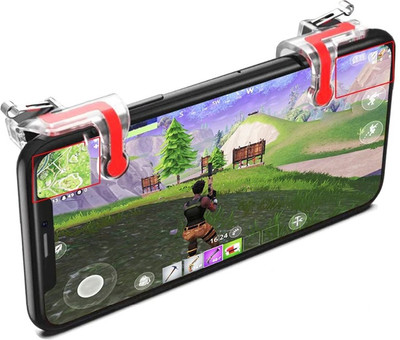 

LIFEMUSIC Newest Version Mobile Gaming Trigger Fire Button Joysticks L1R1,Sensitive Shoot and Aim Triggers for PUBG,Rules of Survival Gaming Accessory Kit(Red, Transparent, For iOS, Android, Mac OS)