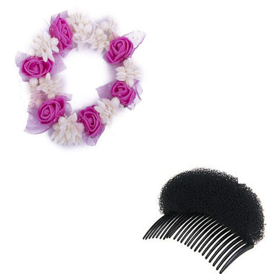 

S R Enterprises hair set juda puff comb flower gajra (pack of 2pcs) Hair Accessory Set(Multicolor)