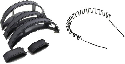 

GadinFashion Set of 5 Bumpits For Hair Puff (Black) with Free Zig Zag Hair Band Hair Accessory Set(Black)