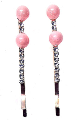

Proplady Partywear (Set of 2) Stylish Rhinestones & Pearls Stud Silver Hair Pins for Girls & Women|Wedding Hair Accessories|Latest Hair Hair Pin, Hair Clip, Tic Tac Clip, Hair Accessory Set(Silver)