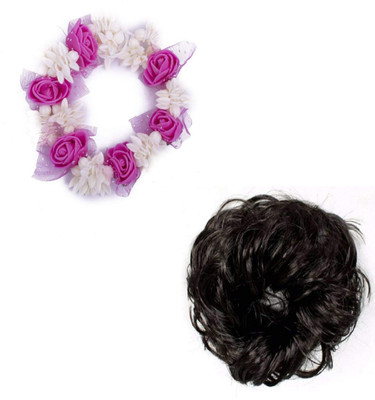

S R Enterprises hair juda accessories flower gajra bridel (pack of 2pcs ) Hair Accessory Set(Black)