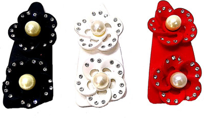 

Proplady Party Combo (Set of 3) Stylish Rhinestones & Pearls Stud Wide Hair Pins for Girls & Women|Wedding Hair Accessories|Latest Hair Hair Pin, Hair Clip, Tic Tac Clip, Hair Accessory Set(Multicolor)