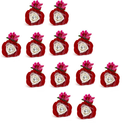 

Paradise Bridal Hair Accessories For Women And Girls/ Big Juda Pins For Women (Red-White) Hair Pin(Red)
