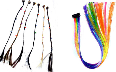 

Proplady Party Combo (Set of 2) Stylish Multi Color & Blonde Strands Hair Extensions Hair Stylers for Girls & Women|Girl Hair|Latest Hair Hair Accessory Set, Braid Extension, Hair Clip(Multicolor)