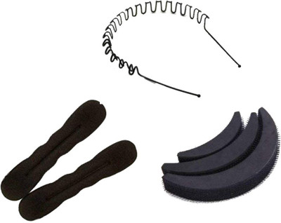

GadinFashion Pack of Women Hair Extension with Free Zig Zag Hair Band Hair Accessory Set(Black)