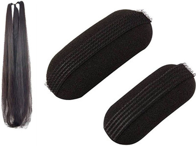 

GadinFashion 42Inchs Black Hair Choti/Parandi with free Hair Bun Clips For Womens Hair Accessory Set(Black)
