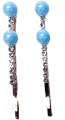 

Proplady Partywear (Set of 2) Stylish Rhinestones & Pearls Stud Silver Hair Pins for Girls & Women|Wedding Hair Accessories|Latest Hair Hair Pin, Hair Clip, Tic Tac Clip, Hair Accessory Set(Silver)