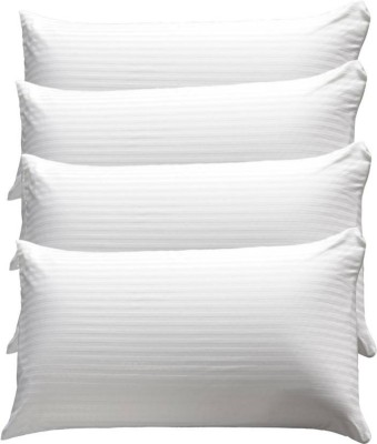 Manswini Creation Microfibre Stripes Sleeping Pillow Pack of 4(White)