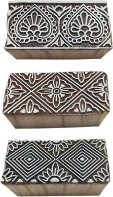 skart wooden printing blocks stamp border155 Printing Blocks(Pack of 3)
