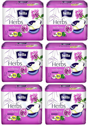 

BELLA Herbs Sanitary Pads with Verbena - 72 Pieces (Pack of 6) Sanitary Pad(Pack of 6)