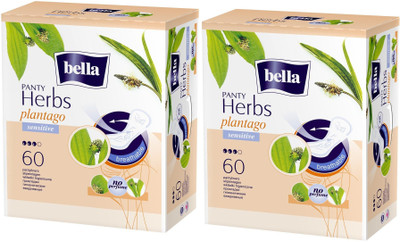 

BELLA Herbs Sensitive Panty Liners - 120 Pieces (Plantago) Pantyliner(Pack of 2)