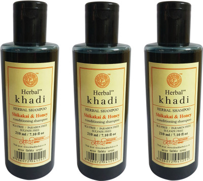 

Herbal Khadi SHIKAKAI & HONEY CONDITIONER-SLS,PARABEN FREE(210ml.)-Pack of 3(630)