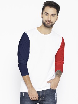 Young trendz Colorblock Men Round Neck Red, White, Blue T-Shirt