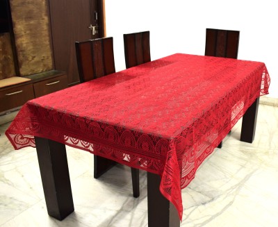 Dakshya Industries Checkered 6 Seater Table Cover(Red, Cotton)