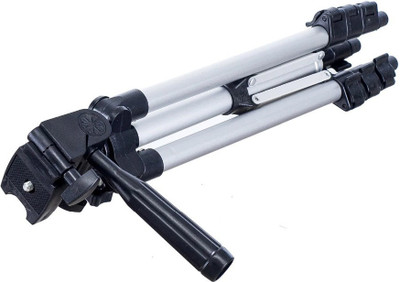 

lifemusic 3110 Adjustable Head Aluminum Extendable Camera-Tripod With Bag Tripod (Silver, Supports Up to 1000 g) Tripod // Universal Travel 3110 Portable and Foldable Camera Mobile Tripod with 12X Telephoto Lens Compatible with All Smartphones (multicolor