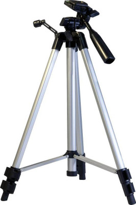 

MobFest Portable Camera Stand Tripod-3110 With Three-Dimensional Head & Quick Release Plate For Video Cameras and mobile Tripod Kit(Silver, Black, Supports Up to 1500 g)