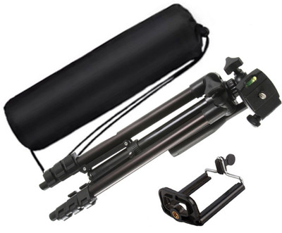

CASADOMANI Tripod-3120 Portable Adjustable Aluminum Lightweight Camera Stand With Three-Dimensional Head & Quick Release Plate 360 Degree Tripod and mobile holder For Video Cameras and mobile Tripod(Black, Supports Up to 1500 g)