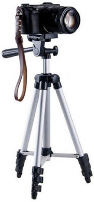 

MobFest Tripod-3110 Portable Adjustable Aluminum Lightweight Camera Stand For Video Cameras and Mobile Tripod(Silver, Supports Up to 1500 g)