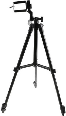 

MobFest Tripod Portable Adjustable Aluminum Lightweight Camera Stand With Three-Dimensional Head Tripod(Black, Supports Up to 1400 g)