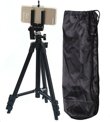 

BUY SURETY Tripod-3120 Portable Adjustable High Quality Lightweight Camera Stand With Three-Dimensional Head & Quick Release Plate For Video Cameras Foldable Tripod With Mobile Clip Holder Bracket Mobile Holder Tripod(Black, Supports Up to 1500 g)