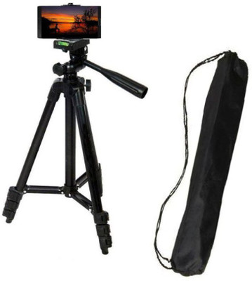 

BUY SURETY High Quality Tripod-3120 Portable Adjustable Lightweight Camera Stand With Three-Dimensional Head & Quick Release Plate For Video Cameras Foldable Tripod With Mobile Clip Holder Bracket Mobile Holder Tripod(Black, Supports Up to 1500 g)
