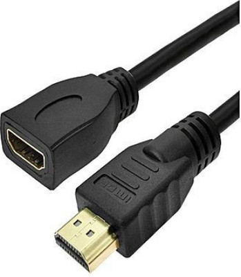 

Fangtooth TV-out Cable HDMI Male To Female Extension Cable Connector for LAPTOP/ TV/ GAMING CONSOLES/ CAMERA/ PROJECTORS 0.8 METER(Black, For TV)