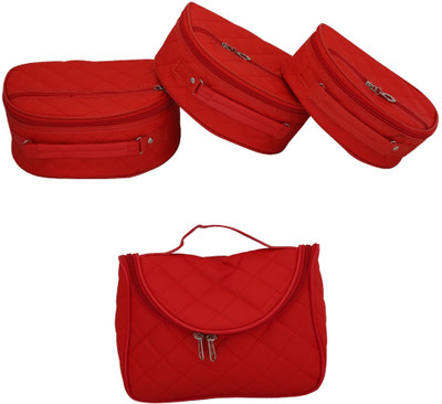 

STOCKHAWKERS TRAVELLING ORGANIZER MAKEUP STORAGE KIT COSMETICS STORAGE (BRIDAL COMBO PACK) WOMEN MAKEUP STORAGE POUCH, JEWELLERY MAKEUP COSMETICS ORGANIZER Vanity Box(Red)
