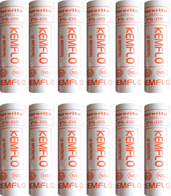 

kemflo 10" 5 Micron PP Spun Filter Cartridge Pack OF 12 For Industrial Or Domestic Filter Solid Filter Cartridge(5, Pack of 12)