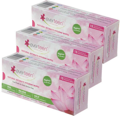 

everteen Feminine Hygiene Wipes Intimate Wipes (45 Pack) Intimate Wipes(45 Sheets)