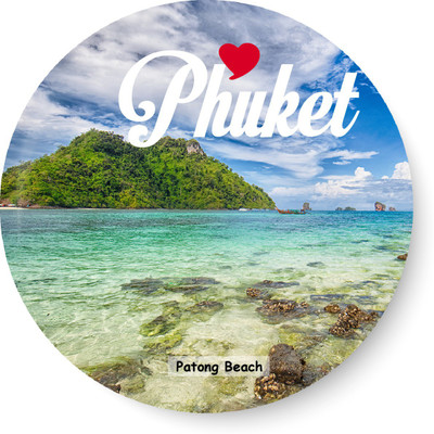 PEACOCKRIDE Love Phuket I Patong Beach I Thailand Diaries I Travel Memories I Fridge Magnet Pack of 1(Multicolor)