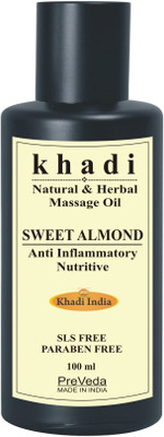 

PreVeda Khadi Natural & Pure Sweet Almond Oil For Skin and Hair | Premium Best Herbal Badam Oil Hair Oil(100 ml)